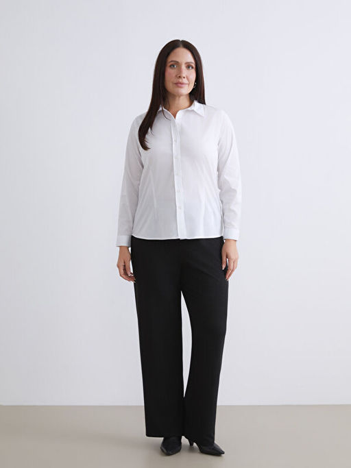 Beli Lastikli Parlak G?r?n?ml? Kad?n Pantolon