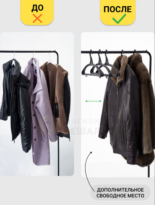 Вешалка плечики пластиковая р-р 48 - 50 ВТ11 черная 5 шт - Магазин вешалок фото 5