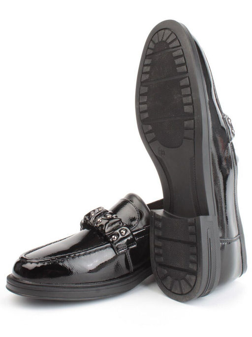 03-DYL140-2 BLACK Лоферы женские (натуральная кожа)