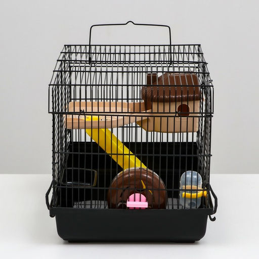 Клетка для грызунов Пижон, с наполнением 47 х 30 х 27 см, чёрная  фото 3