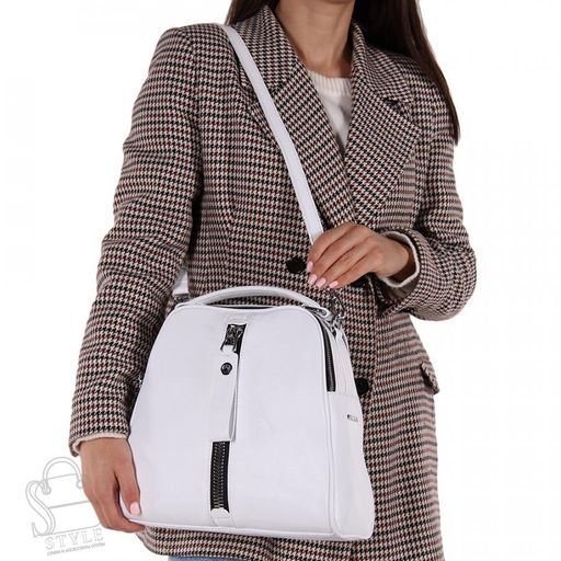 Рюкзак женский кожаный 99451 white Velina Fabbiano-Safenta/30 в Новосибирске