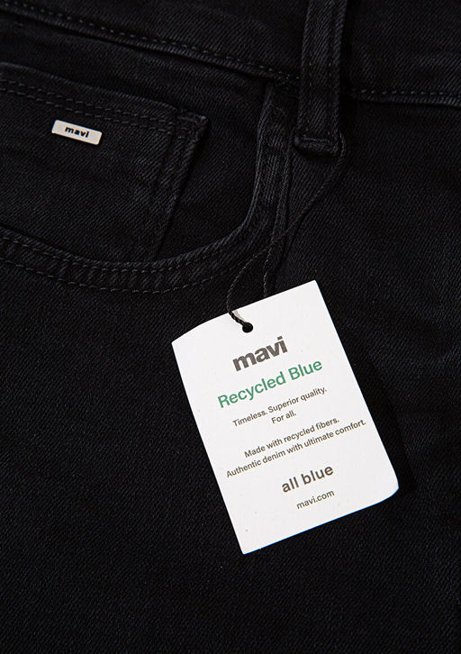 Lilyana Adaptive Puslu Gri Jean Pantolon - Mavi фото 4