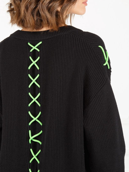 Джемпер женский ZZ-07006 black/lime - Eleganzza фото 4