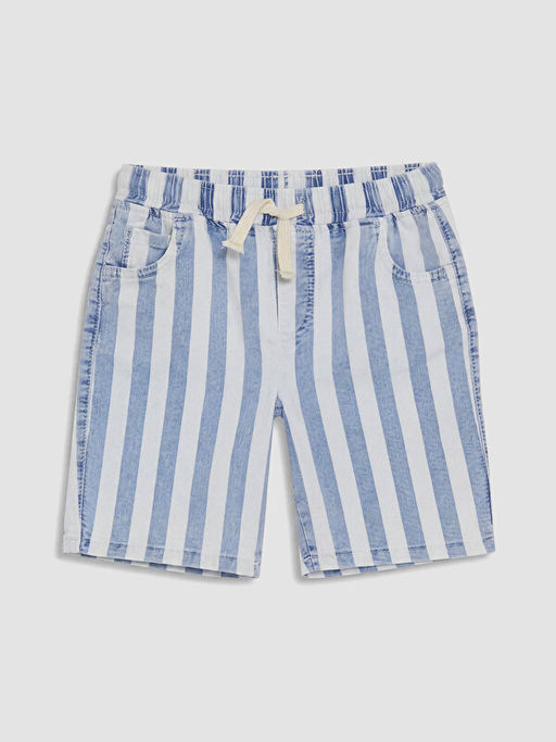 Beli Lastikli ?izgili Erkek ?ocuk Jean ?ort