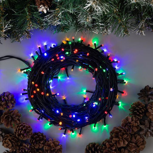 Гирлянда «Нить» 20 м, IP44, тёмная нить, 200 LED, свечение мульти, 8 режимов, 220 В - Luazon lighting фото 2