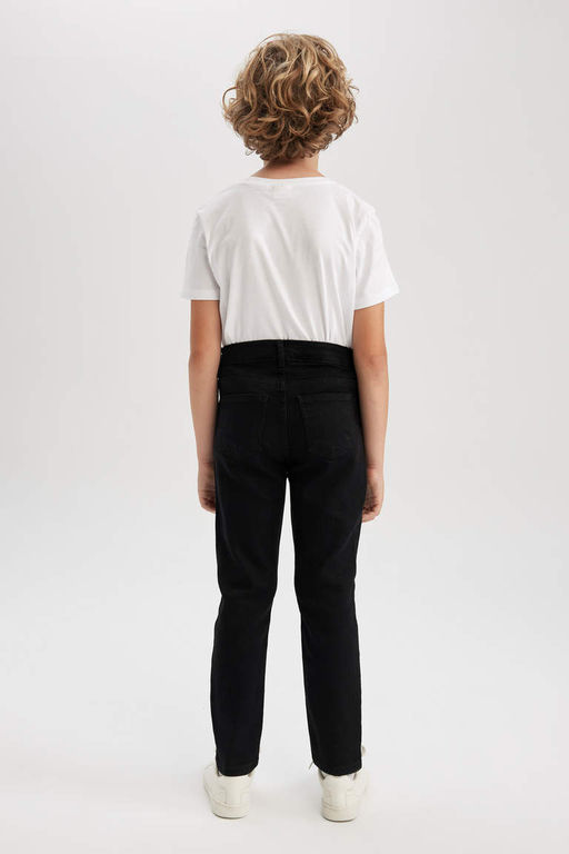 Джинсовые брюки прямого кроя для мальчиков Снова в школу - Defacto фото 5