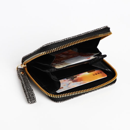 Кошелёк на молнии Сердечко, чёрный