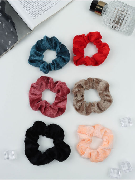 Цена за 6 шт. Резинка для волос «Бархат», яркость, МИКС