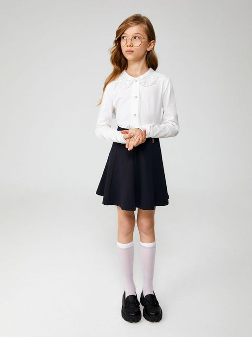 ACOOLA / Блузка детская для девочек Flores молочный фото 2