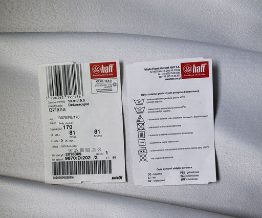 Арт. 13070/1/PB/170, МОРОЗКО, цвет белый, тефлоновая пропитка, ГОТОВЫЕ СКАТЕРТИ ширина 180 см x высота 130 см