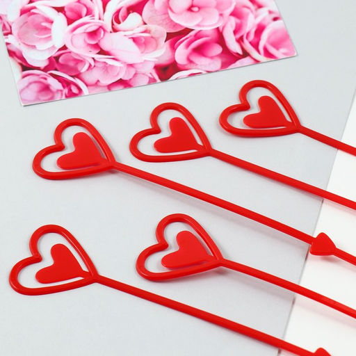 Цена за 80 шт. Держатель для открытки букет Красный, 34см - Дарите счастье фото 2