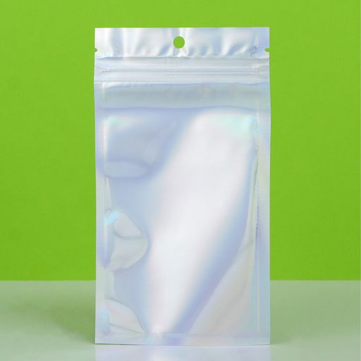 Цена за 100 шт. Пакет Zip-lock ПЭТ, иридисцентный, со сплошным окном, плоский, еврослот 9×16 см