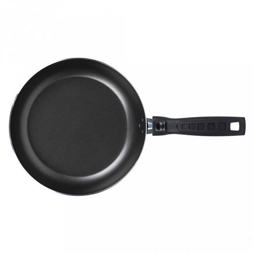 "Azure" Сковорода с антипригарным покрытием д22см "Сатин", h4,5см, s2мм, съемная бакелитовая ручка, синий (Россия)