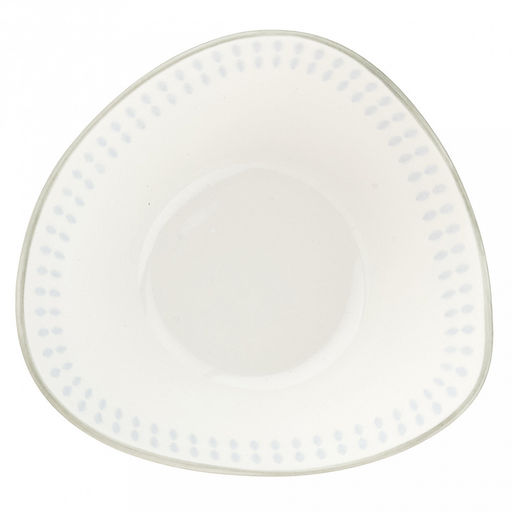 Облако Салатник фарфоровый 250мл, 12,5х11,7х5,5см, треугольная форма, рельефный декор - голубой, отводка, белый (Китай) - Домашняя мода фото 2