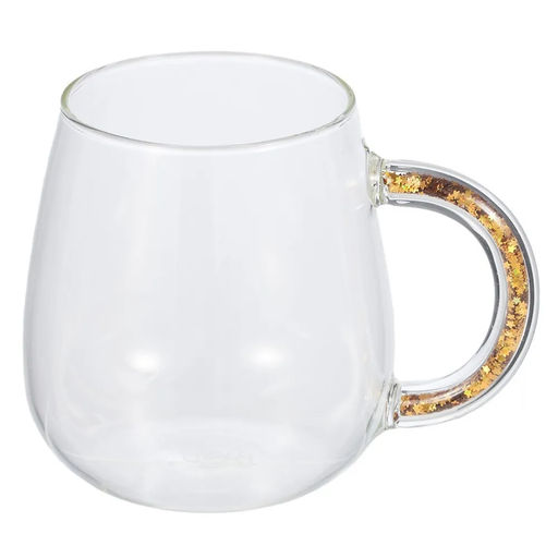 52755 GIPFEL Кружка CHRISTMAS STAR 450 мл, с декоративным наполнителем. Материал: боросиликатное стекло, ПЭТ. Цвет наполнителя: золотой