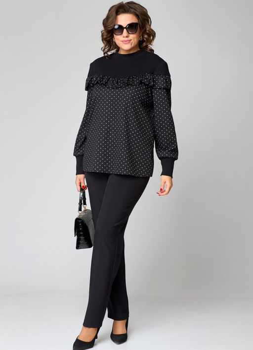 Блуза EVA GRANT 214-1 принт горох