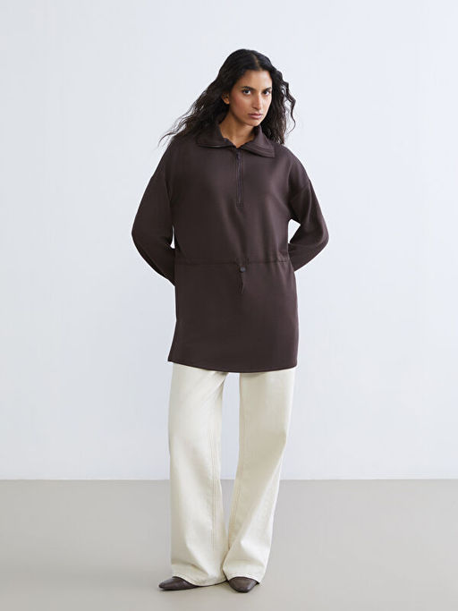 Dik Yaka Kad?n Sweatshirt Tunik