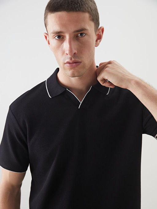 Polo Yaka K?sa Kollu Basic Erkek Ti??rt