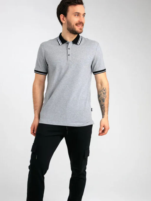 PlayToday / Сорочка трикотажная с воротником поло для мужчин фото 2