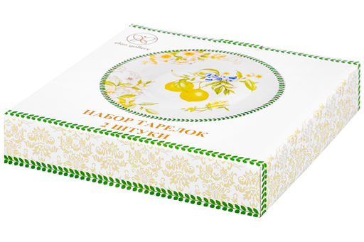 Набор тарелок 2 пр. 400 мл 22*22*4 см Лимоны глубокие, NEW BONE CHINA - Elan gallery фото 7