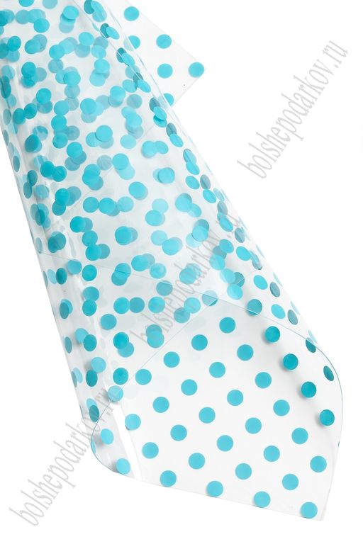 Пленка ПВХ с рисунком Горошек А4 (5 листов) SF-7231, голубой №6