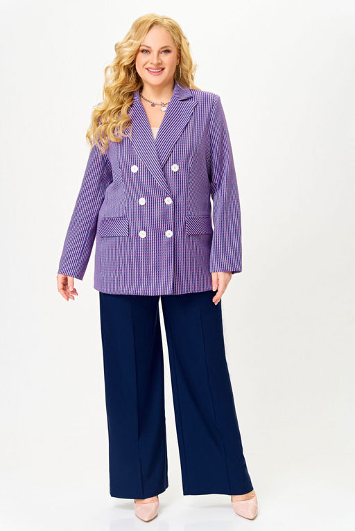 Жакет Swallow 816.1 Лилово-молочная мелкая гусиная лапка