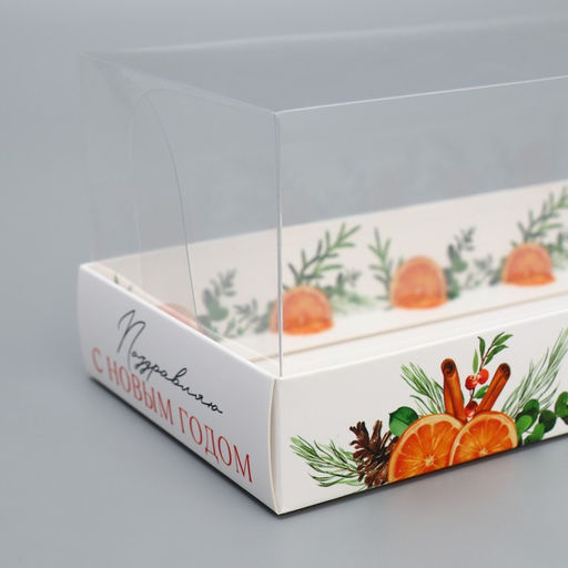 Цена за 5 шт. Коробка для десерта «Тепла и уюта в Новом году», 26×8×9.5 см