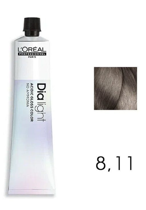 DIA Light 8.11 Светлый блондин глубокий пепельный, крем-краска 60 мл - Loreal professionnel фото 3