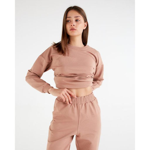 Костюм спортивный женский: свитшот, брюки, MINAKU: Casual Collection, размер 46, песочный