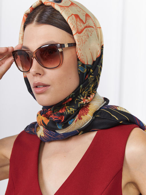 Большой, мягкий, тонкий и очень нежный двусторонний палантин с рисунком. - Tantino фото 10