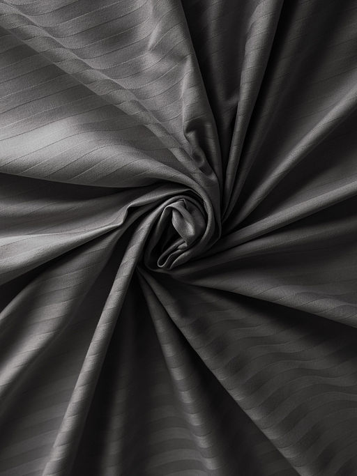Проcтыня сатин-страйп 210x240 темно-серый сатин - Denastia фото 5