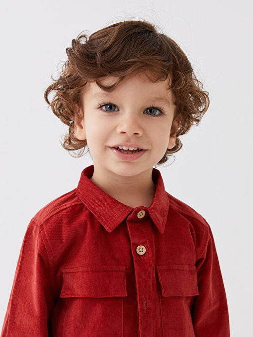 Uzun Kollu Basic Erkek Bebek Kadife G?mlek - Waikiki фото 3