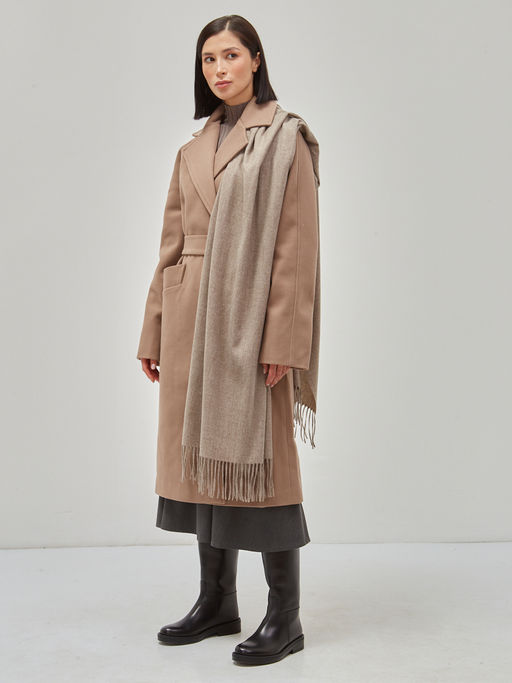 Большой теплый двусторонний палантин В СОСТАВЕ ШЕРСТЬ - Tantino фото 4