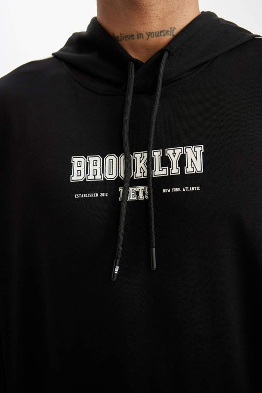 DeFactoFit Толстовка комфортного кроя с капюшоном NBA Brooklyn Nets  фото 7