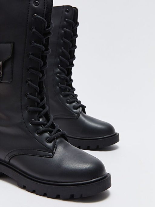 Deri G?r?n?ml? K?z ?ocuk ?izme - Waikiki фото 3