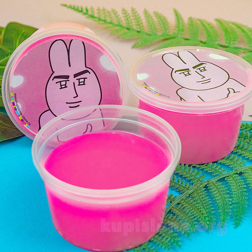 Слайм СТЕКЛО розовый неон с декоративным наполнителем, 180 гр