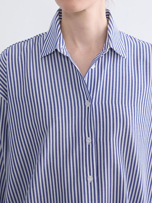 ?izgili Oversize Poplin Kad?n G?mlek Tunik