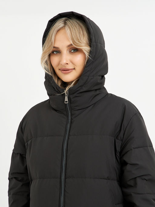 Пуховик женский черный стеганный - Glenfield фото 13