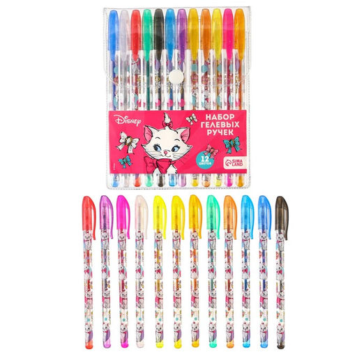 Набор гелевых ручек с блёстками, 12 цветов, Коты аристократы - Disney фото 6