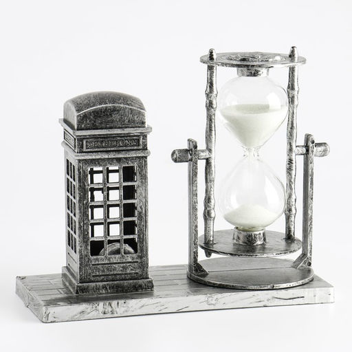 Часы песочные «Красная будка», сувенирные, с подсветкой, 15.5×6.5×12.5 см