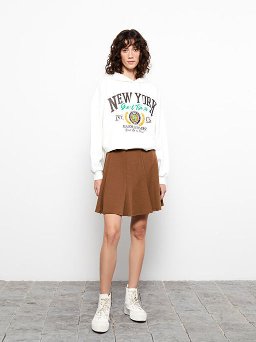 D?z Pileli Kad?n Etek