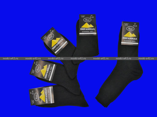 Цена за 10 пар. Пирамида носки мужские М-10 черные 29  фото 45