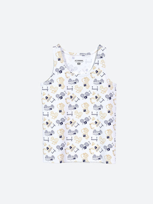 Bisiklet Yaka Bask?l? Erkek ?ocuk Atlet 3l? - Waikiki фото 2