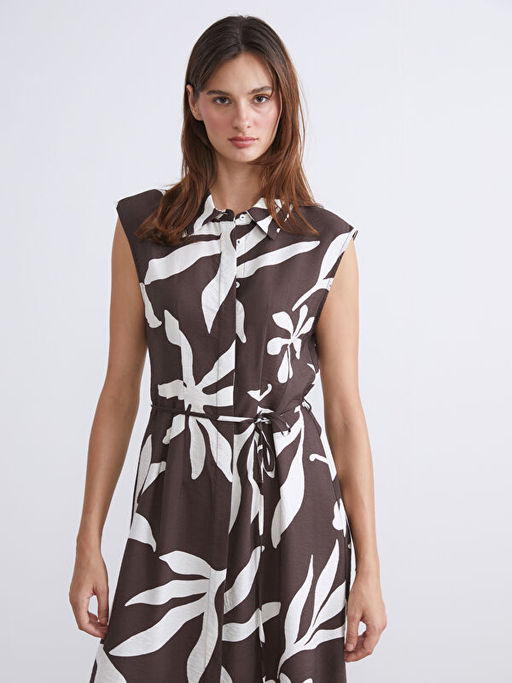 ?i?ekli Ku?akl? G?mlek Elbise