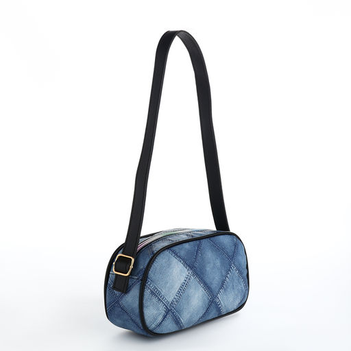 Сумка женская кросс-боди на молнии, 20.5×6.5×11.5 см, синяя