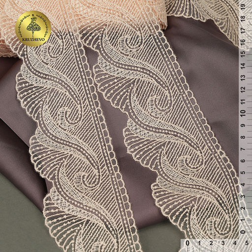 Кружево на сетке KRUZHEVO арт.TR.2107 шир.70мм цв.светло-розовый уп.13,5м