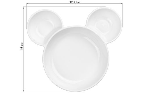 Менажница 19*17,5*3 см "Мышка" цельная 3 секции