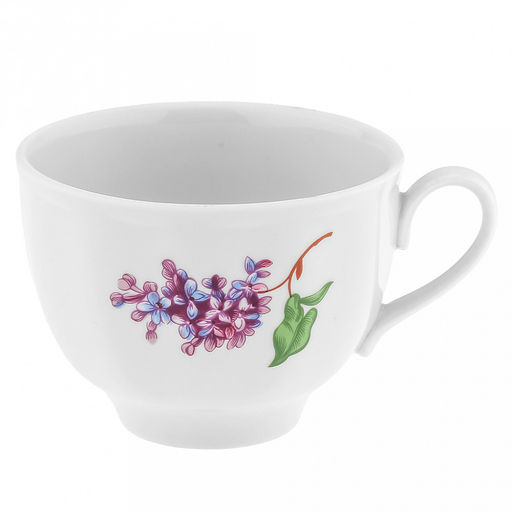 Чашка чайная фарфоровая Сирень 275мл, д9см, h7см, форма Гранатовый, с блюдцем д15см (Россия) - Домашняя мода фото 2