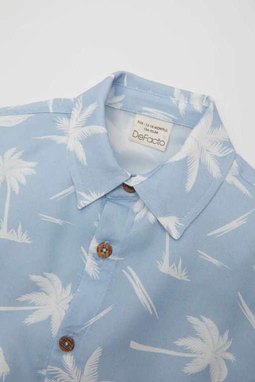 Рубашка с короткими рукавами с рисунком для мальчика - Defacto фото 2