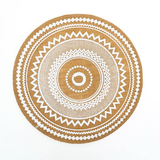 Цена за 12 шт. Салфетка сервировочная на стол Доляна Африка, d=38 см, цвет белый  фото 5